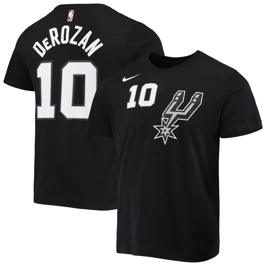 Men 2020 NBA Nike DeMar DeRozan San Antonio Spurs Black 201920 City Edition Name  Number TShirt